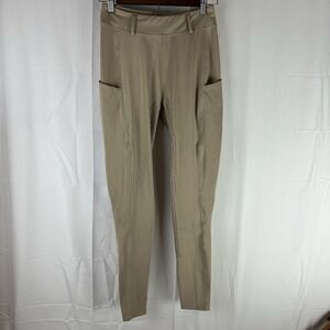 TURNHIER Equestrian Tan Poly Stretch Legging Horse Riding Pants Women's Sz Small